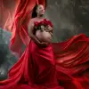 Red Cloth - Bold Elegance for Maternity Photoshoots