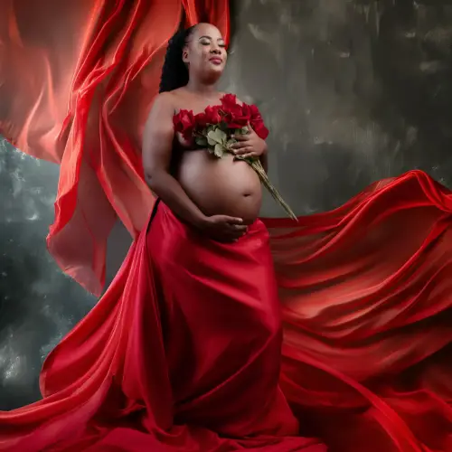 Red Cloth - Bold Elegance for Maternity Photoshoots