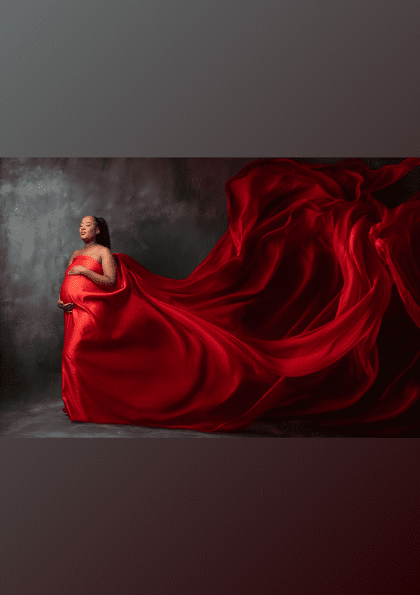 Red Cloth - Bold Elegance for Maternity Photoshoots