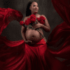 Red Cloth - Bold Elegance for Maternity Photoshoots